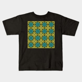 Tile Pattern, Ornate Check Print Kids T-Shirt